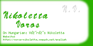 nikoletta voros business card