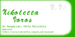 nikoletta voros business card